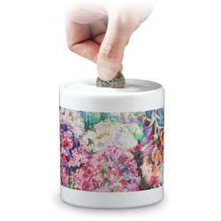 Watercolor Floral Coin Bank