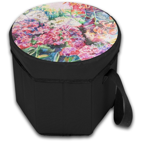 Watercolor Floral Collapsible Personalized Cooler & Seat (Closed)