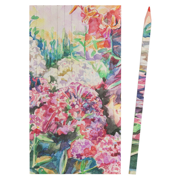 Watercolor Floral Colored Pencils - Front View