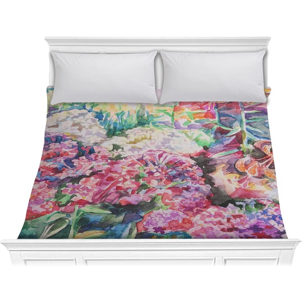 Custom Watercolor Floral Comforter - King
