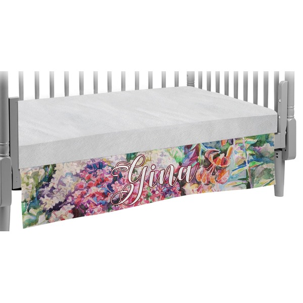 Custom Watercolor Floral Crib Skirt