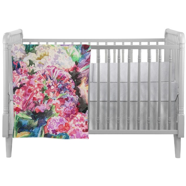 Custom Watercolor Floral Crib Comforter / Quilt