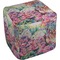 Watercolor Floral Cube Poof Ottoman (Top)