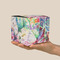 Watercolor Floral Cube Favor Gift Box - On Hand - Scale View