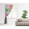 Watercolor Floral Curtain With Window and Rod - in Room Matching Pillow