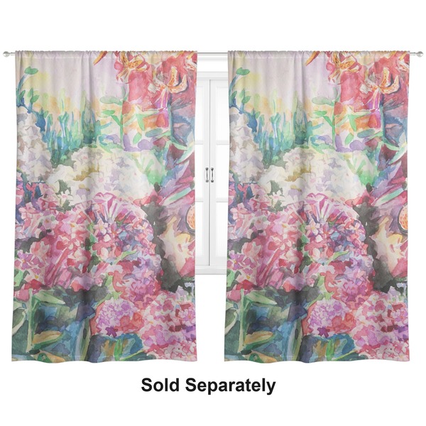Custom Watercolor Floral Curtain Panel - Custom Size