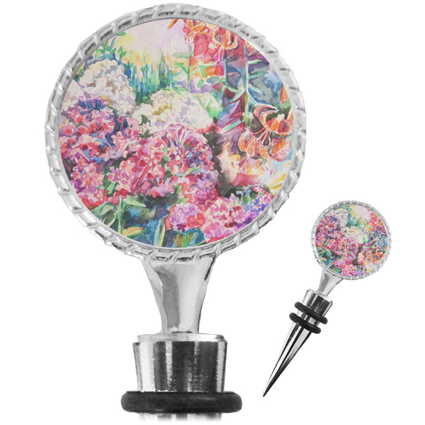 Custom Watercolor Floral Wine Bottle Stopper