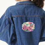 Watercolor Floral Twill Iron On Patch - Custom Shape - X-Large