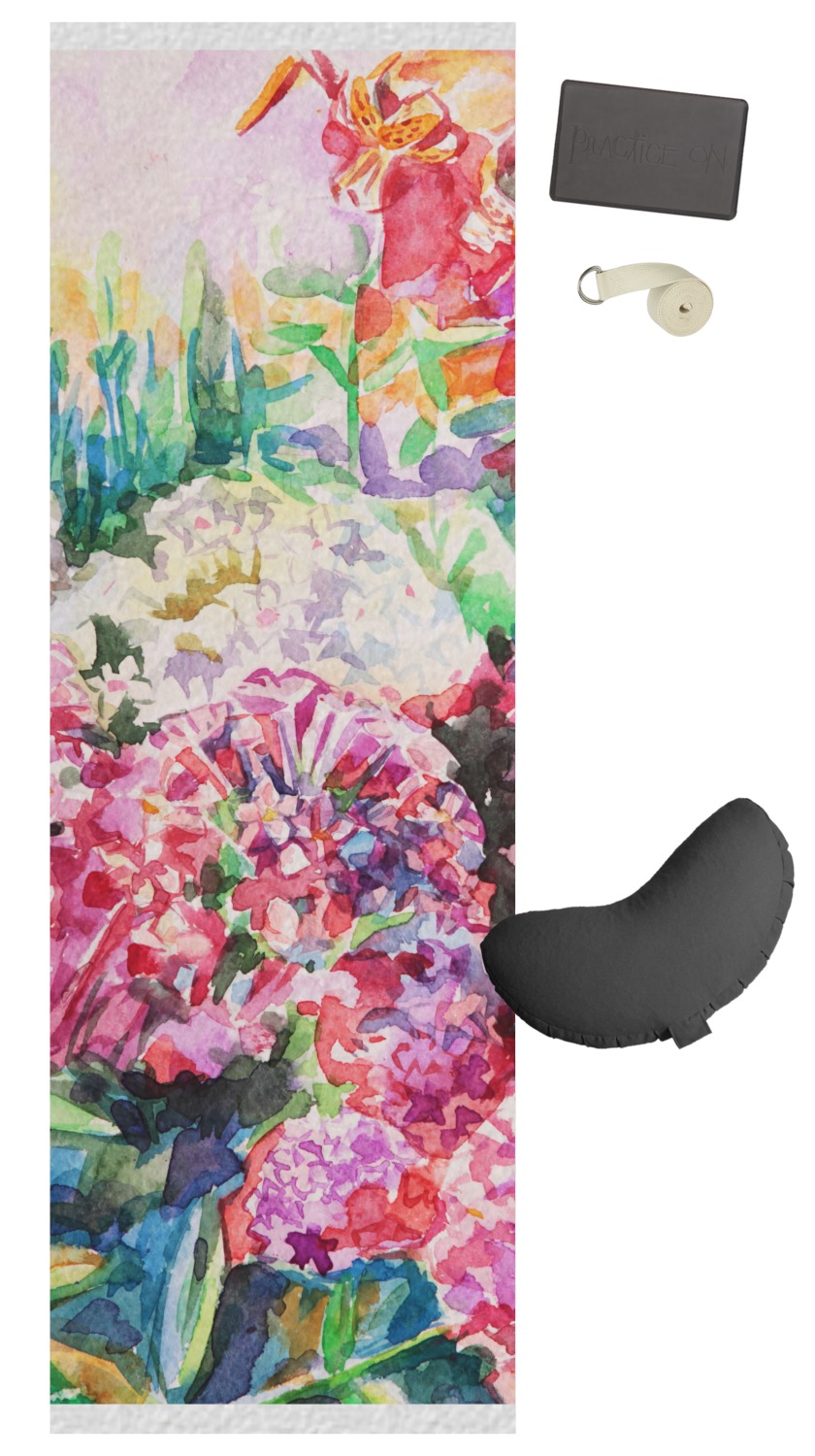 Watercolor Floral Yoga Mat YouCustomizeIt