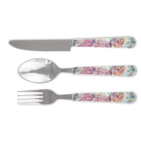 Custom Watercolor Floral Cutlery Set
