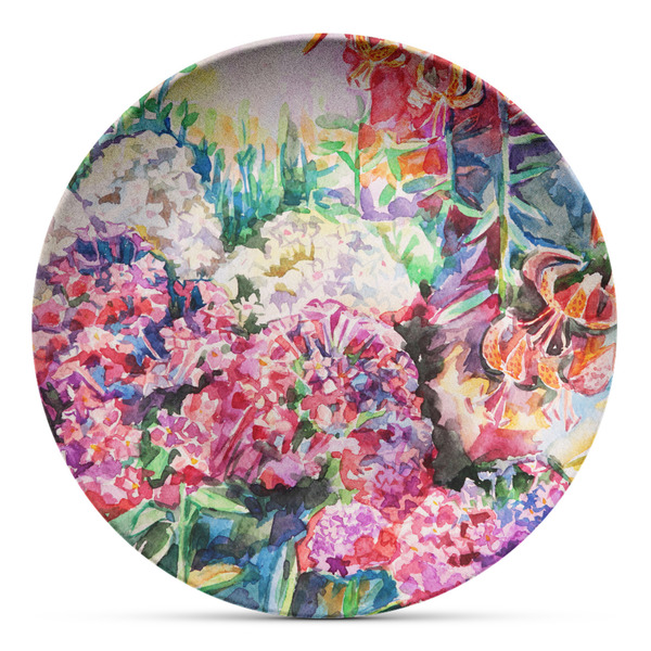 Custom Watercolor Floral Microwave Safe Plastic Plate - Composite Polymer
