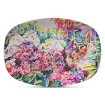 Watercolor Floral Plastic Platter - Microwave & Oven Safe Composite Polymer
