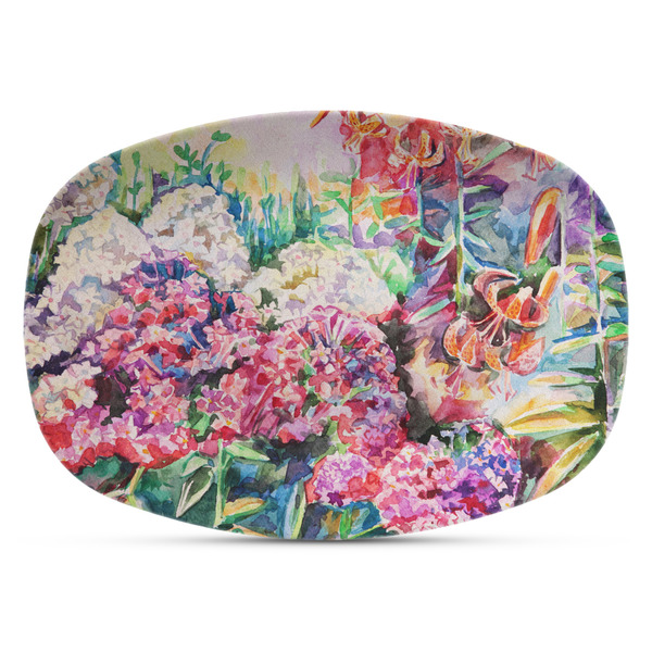 Custom Watercolor Floral Plastic Platter - Microwave & Oven Safe Composite Polymer