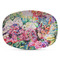 Watercolor Floral Plastic Platter - Microwave & Oven Safe Composite Polymer