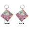 Watercolor Floral Diamond Keychain (Front + Back)