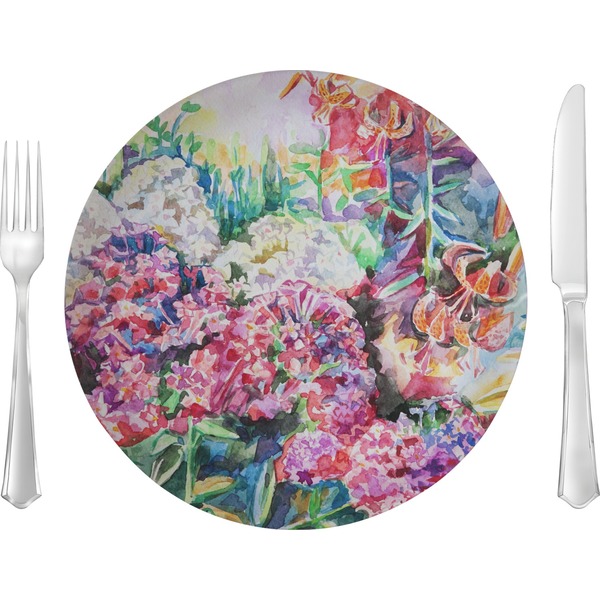 Custom Watercolor Floral Glass Lunch / Dinner Plate 10"