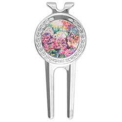 Watercolor Floral Golf Divot Tool & Ball Marker