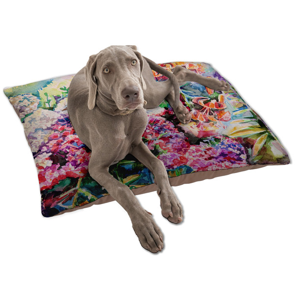 Custom Watercolor Floral Dog Bed - Large