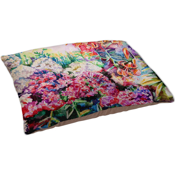 Watercolor Floral Dog Bed - Large