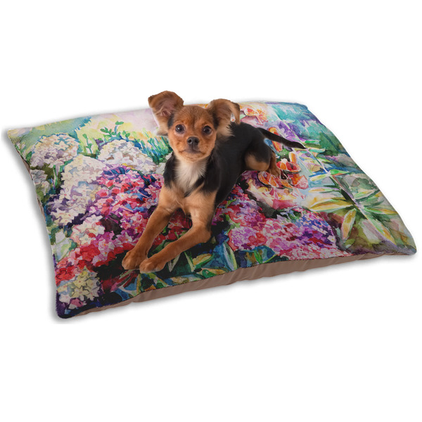 Custom Watercolor Floral Dog Bed - Small