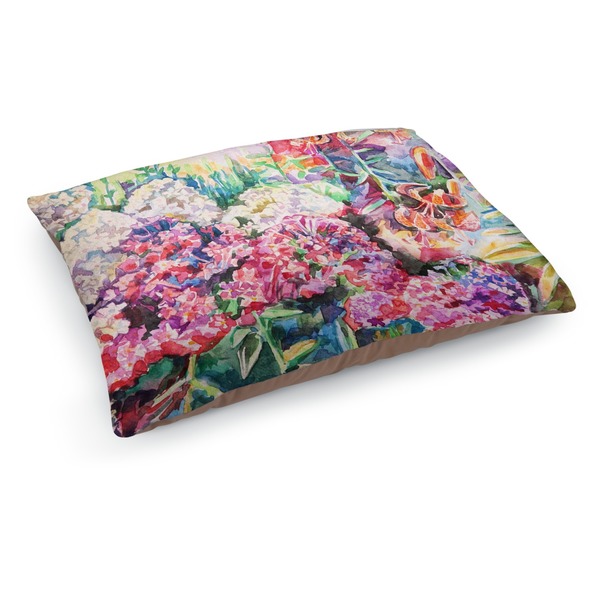 Custom Watercolor Floral Dog Bed - Medium
