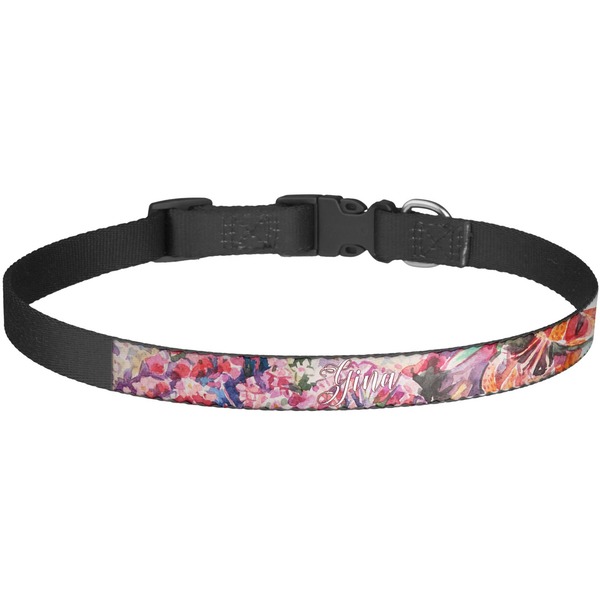 Custom Watercolor Floral Dog Collar - Large