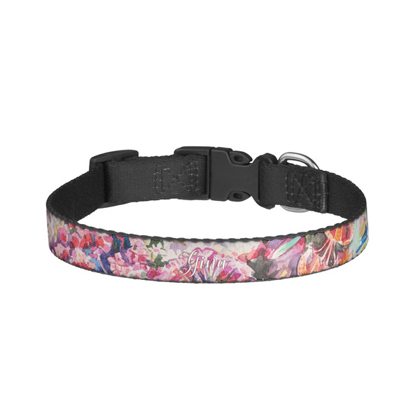Custom Watercolor Floral Dog Collar - Small