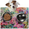 Watercolor Floral Dog Food Mat - Medium LIFESTYLE