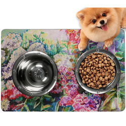Watercolor Floral Dog Food Mat - Small