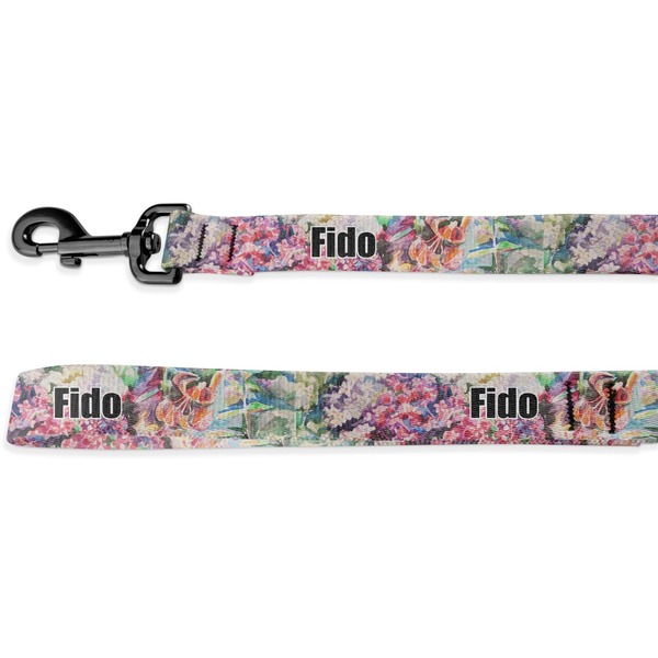 Custom Watercolor Floral Deluxe Dog Leash