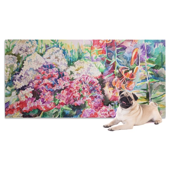 Custom Watercolor Floral Dog Towel