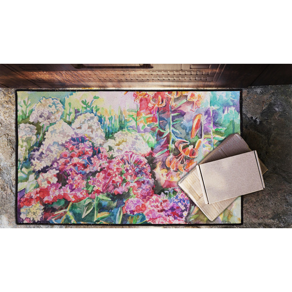 Watercolor Floral Door Mat - LIFESTYLE (Lrg)