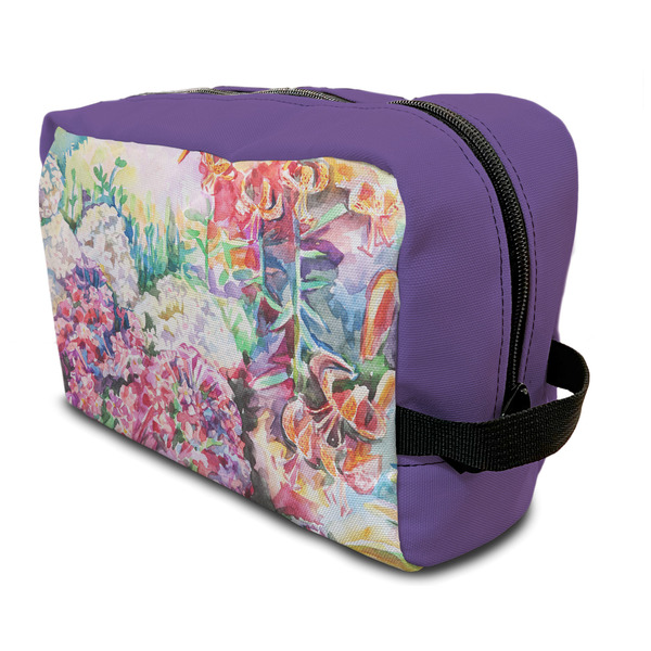 Custom Watercolor Floral Toiletry Bag / Dopp Kit
