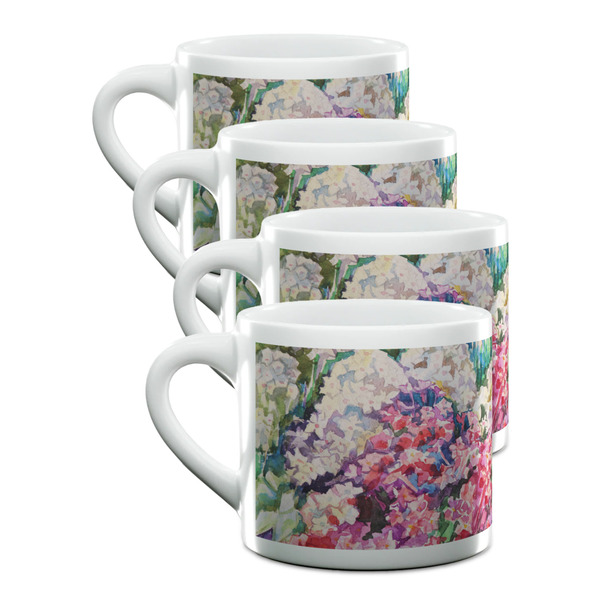 Custom Watercolor Floral Double Shot Espresso Cups - Set of 4