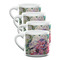 Watercolor Floral Double Shot Espresso Mugs - Set of 4 Front