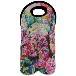 Watercolor Floral Wine Tote Bag (2 Bottles)