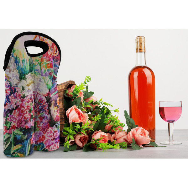 Watercolor Floral Double Wine Tote - LIFESTYLE (new)