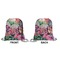 Watercolor Floral Drawstring Backpack Front & Back Medium