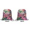 Watercolor Floral Drawstring Backpack Front & Back Small
