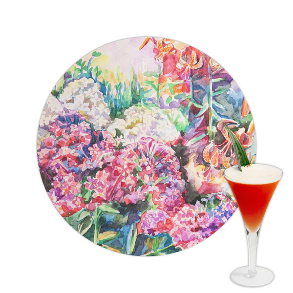 Custom Watercolor Floral Printed Drink Topper -  2.5"