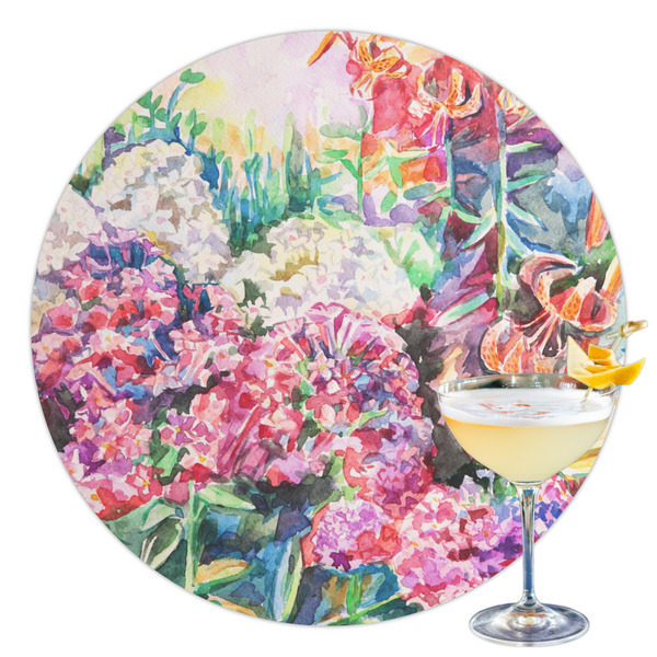 Custom Watercolor Floral Printed Drink Topper - 3.5"