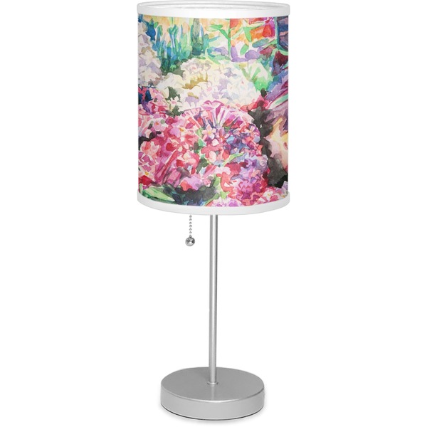 Custom Watercolor Floral Lamp with Drum Shade