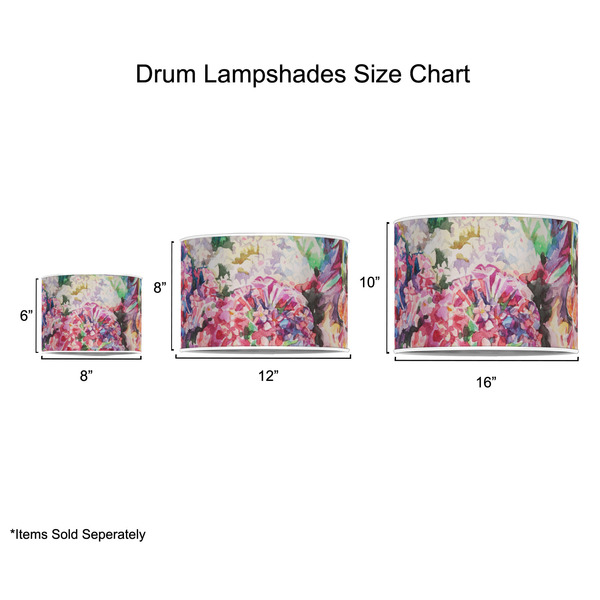 Watercolor Floral Drum Lampshades - Sizing Chart