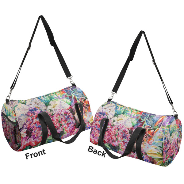 Watercolor Floral Duffle bag large front and back sides