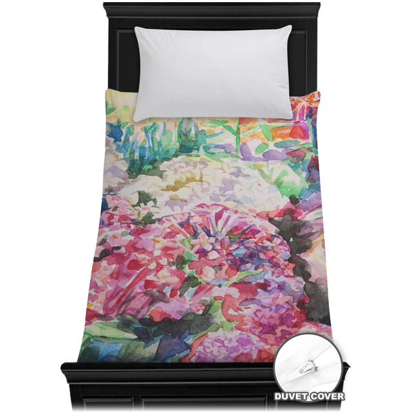 Custom Watercolor Floral Duvet Cover - Twin XL