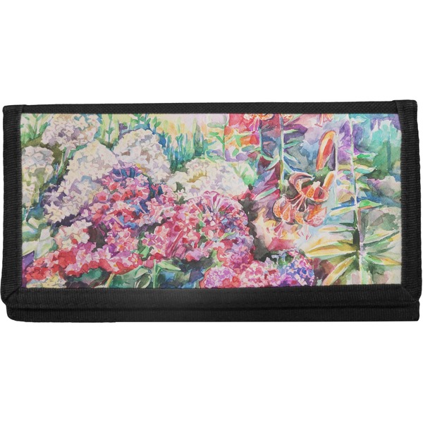 Custom Watercolor Floral Canvas Checkbook Cover