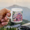 Watercolor Floral Espresso Cup - 3oz LIFESTYLE (new hand)