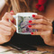 Watercolor Floral Espresso Cup - 6oz (Double Shot) LIFESTYLE (Woman hands cropped)