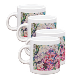 Watercolor Floral Single Shot Espresso Cups - Set of 4