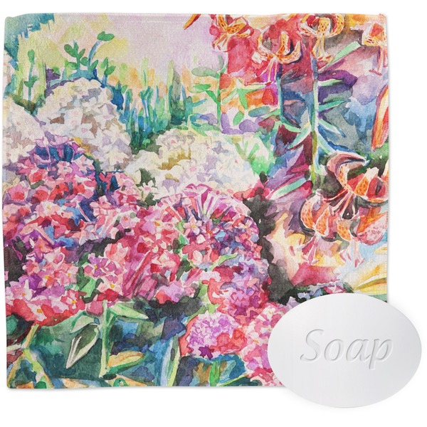 Watercolor Floral Wash Cloth with soap